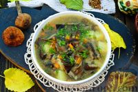 Фото приготовления рецепта: Гречневый суп с опятами - шаг №13