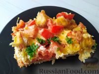 Фото приготовления рецепта: Запеканка из макарон с курицей и помидорами - шаг №11