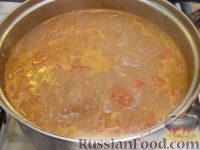 Фото приготовления рецепта: Суп-харчо из говядины с помидорами - шаг №12