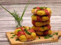 Фото приготовления рецепта: Картофельные котлеты в беконе, запечённые в духовке - шаг №7