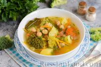 Фото приготовления рецепта: Овощной суп с брокколи и нутом - шаг №11