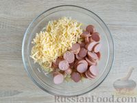 Фото приготовления рецепта: Макароны с сыром и сосисками, в микроволновке - шаг №8
