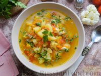 Фото приготовления рецепта: Куриный суп с цветной капустой - шаг №10