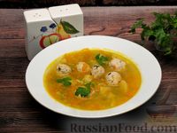 Фото приготовления рецепта: Суп с фрикадельками из индейки и овощами - шаг №15