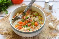 Фото к рецепту: Суп с фрикадельками, консервированной фасолью и овощами