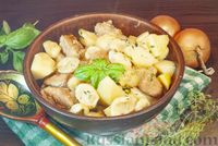 Фото приготовления рецепта: Тушёный картофель с мясом, запечённый с галушками на кефире - шаг №18