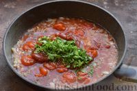 Фото приготовления рецепта: Макароны с тефтелями и сыром, запечённые в томатном соусе - шаг №12