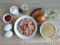 Фото приготовления рецепта: Рис с куриным фаршем и омлетом (на сковороде) - шаг №1
