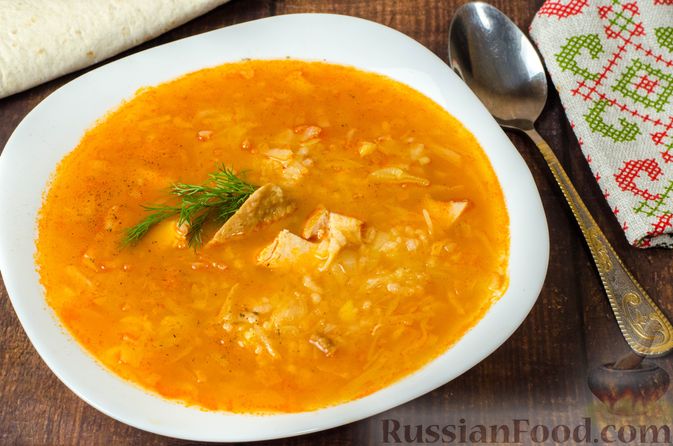 Куриный суп с рисом, рецепт с фото
