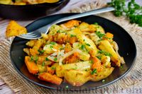 Фото к рецепту: Жареная картошка с тыквой и луком