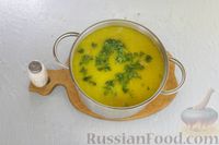 Фото приготовления рецепта: Сырный суп с капустой, фасолью и курицей - шаг №11