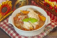 Фото приготовления рецепта: Куриный суп с капустой, рисом и помидорами - шаг №13