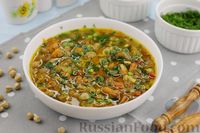 Фото приготовления рецепта: Нутовый суп с копчёной грудинкой и орехами - шаг №17