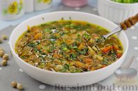 Фото приготовления рецепта: Нутовый суп с копчёной грудинкой и орехами - шаг №18