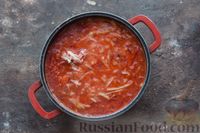 Фото приготовления рецепта: Красный борщ с фасолью и солёными огурцами - шаг №16