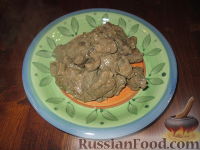 Фото приготовления рецепта: Печень с грибами и тыквой - шаг №6