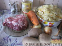 Фото приготовления рецепта: Тушеная капуста с мясом и картофелем - шаг №1