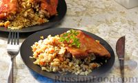 Фото приготовления рецепта: Рис с курицей, грибами и овощами (в духовке) - шаг №19