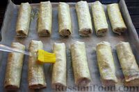 Фото приготовления рецепта: Рулетики из лаваша, с фаршем и сыром (в духовке) - шаг №15