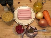 Фото приготовления рецепта: Булгур с сосисками, на сковороде - шаг №1