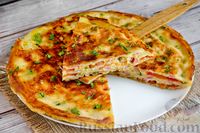 Фото приготовления рецепта: Пирог из лаваша с колбасой, сыром и помидорами (на сковороде) - шаг №22