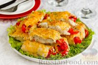 Фото приготовления рецепта: Куриные рулетики с болгарским перцем и помидорами, под сыром (в духовке) - шаг №18