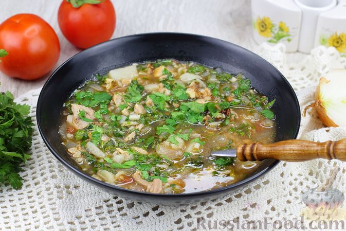 Суп «Харчо» с картошкой и рисом – пошаговый рецепт с фото