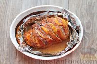 Фото приготовления рецепта: Гармошка из свинины в пикантном маринаде, с апельсинами - шаг №9