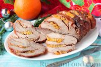 Фото приготовления рецепта: Гармошка из свинины в пикантном маринаде, с апельсинами - шаг №10