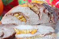 Фото приготовления рецепта: Гармошка из свинины в пикантном маринаде, с апельсинами - шаг №11