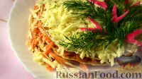 Фото к рецепту: Закусочный торт из курицы с морковью