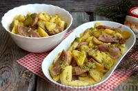 Фото приготовления рецепта: Салат с языком, картофелем, солёными огурцами и соусом чимичурри - шаг №14
