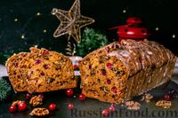 Фото к рецепту: Рождественский тыквенный кекс с орехами, клюквой и апельсинами