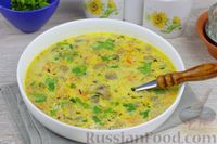 Фото приготовления рецепта: Сливочный суп с курицей и шампиньонами - шаг №14