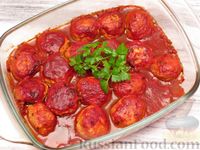 Фото приготовления рецепта: Тефтели из индейки в пряном томатном соусе (в духовке) - шаг №9