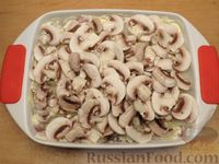 Фото приготовления рецепта: Рис с курицей, грибами и сыром (в духовке) - шаг №10