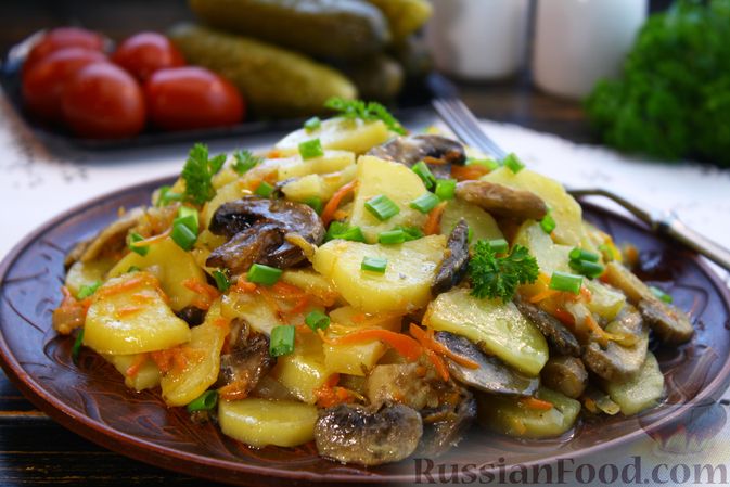 Как быстро приготовить картошку с грибами в рукаве