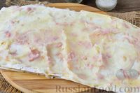 Фото приготовления рецепта: Рулетики из лаваша с картофелем и ветчиной (на сковороде) - шаг №11
