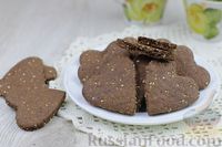 Фото к рецепту: Шоколадное печенье с кунжутом и кукурузной мукой