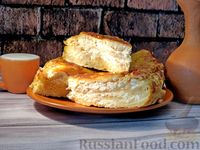 Фото к рецепту: Пирог из лаваша с творогом и сыром (на сковороде)