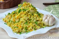 Фото к рецепту: Рис с фаршем (на сковороде)