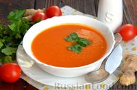 Фото к рецепту: Пряный томатный суп-пюре на курином бульоне