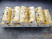 Фото приготовления рецепта: Пирожки с капустой, из теста фило (в духовке) - шаг №16