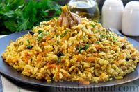Фото приготовления рецепта: Рис с фаршем и овощами, на сковороде - шаг №17