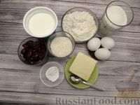 Фото приготовления рецепта: Пирог на сметане, с вишней и сметанно-кокосовой глазурью - шаг №1