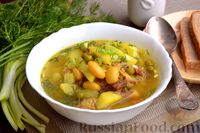 Фото приготовления рецепта: Суп с тушёнкой, консервированной фасолью и горошком - шаг №8