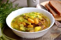 Фото приготовления рецепта: Суп с тушёнкой, консервированной фасолью и горошком - шаг №9