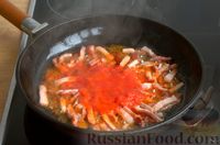 Фото приготовления рецепта: Макароны с ветчиной в сливочно-томатном соусе - шаг №6