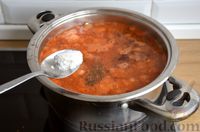 Фото приготовления рецепта: Мексиканский томатный суп с фаршем, фасолью и кукурузой - шаг №7