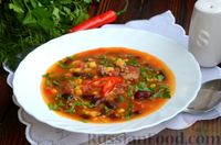 Фото приготовления рецепта: Мексиканский томатный суп с фаршем, фасолью и кукурузой - шаг №10